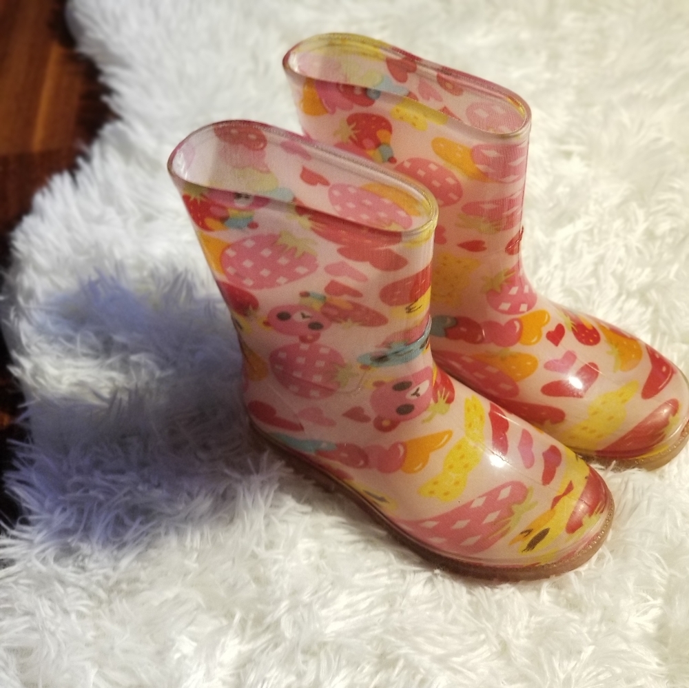 Kali pink heart girl's rainboots